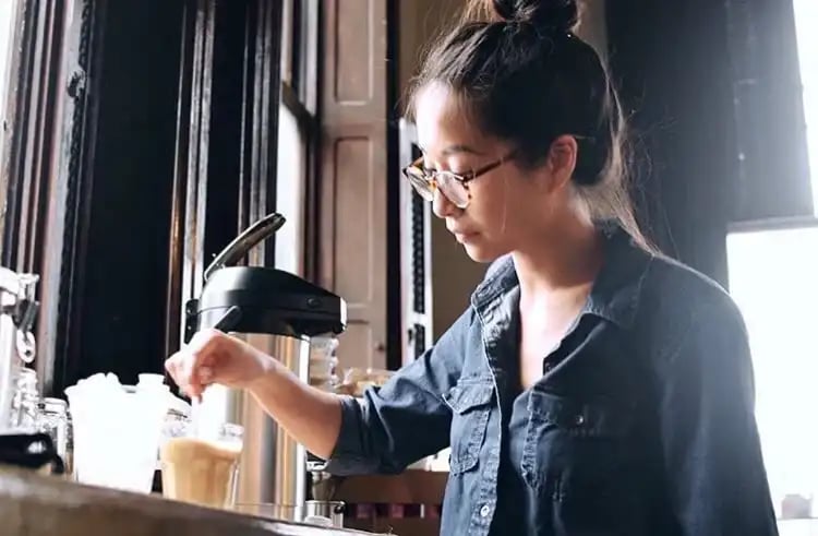 Roaster Thu Pham mixes a unique blend of Vietnamese Coffee